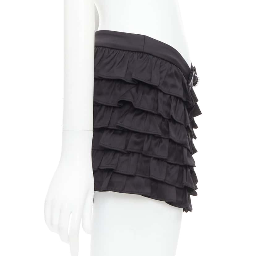 Shushu Tong Ruffle Bow Shorts Black Viscose Very good condition - Model View