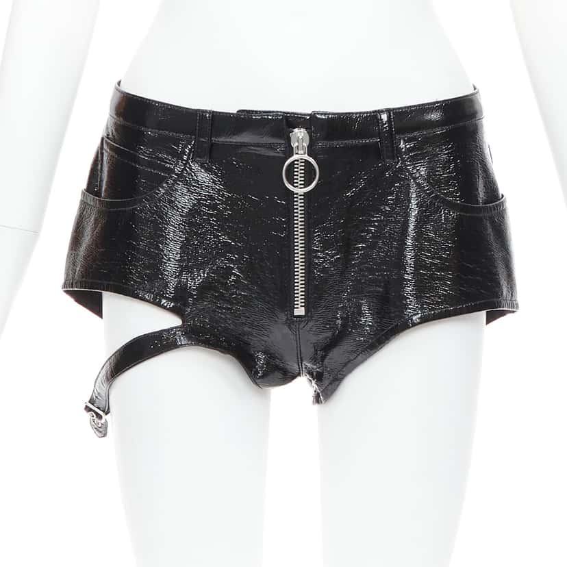 Courreges Harness Boy Shorts Black Cotton Very good condition - Front View