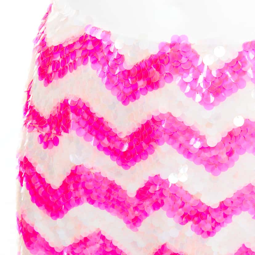 Ashish Chevron Sequin Skirt Pink Viscose Very good condition - Back View