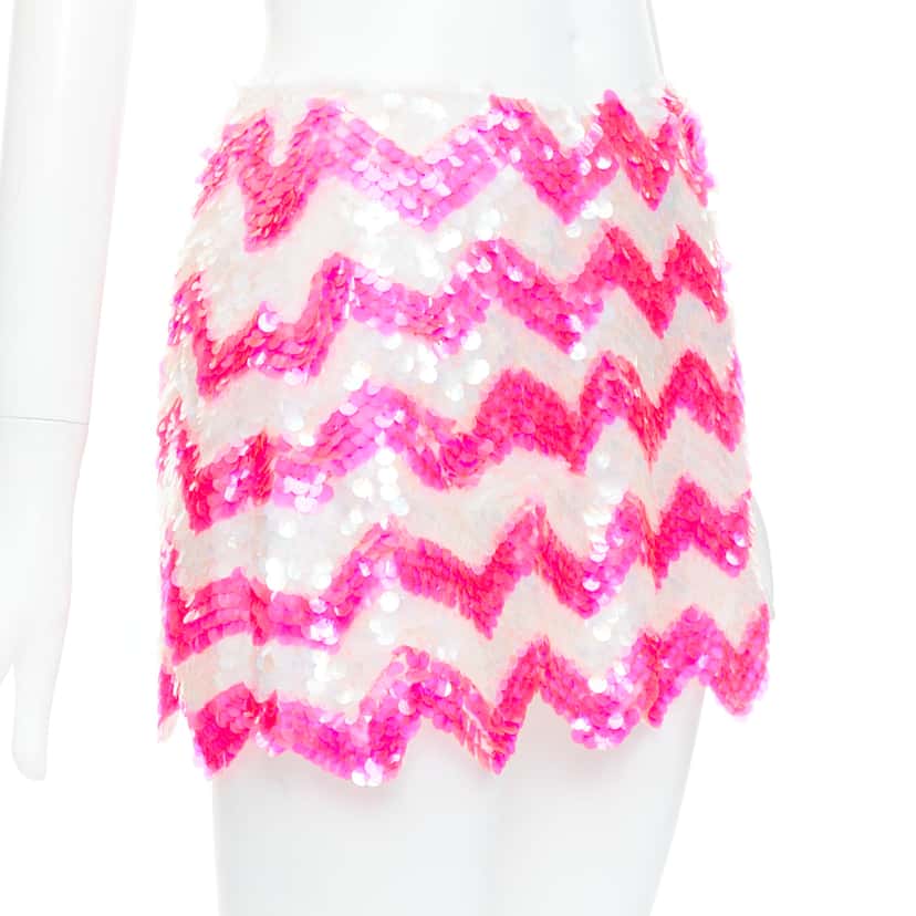 Ashish Chevron Sequin Skirt Pink Viscose Very good condition - Inside View