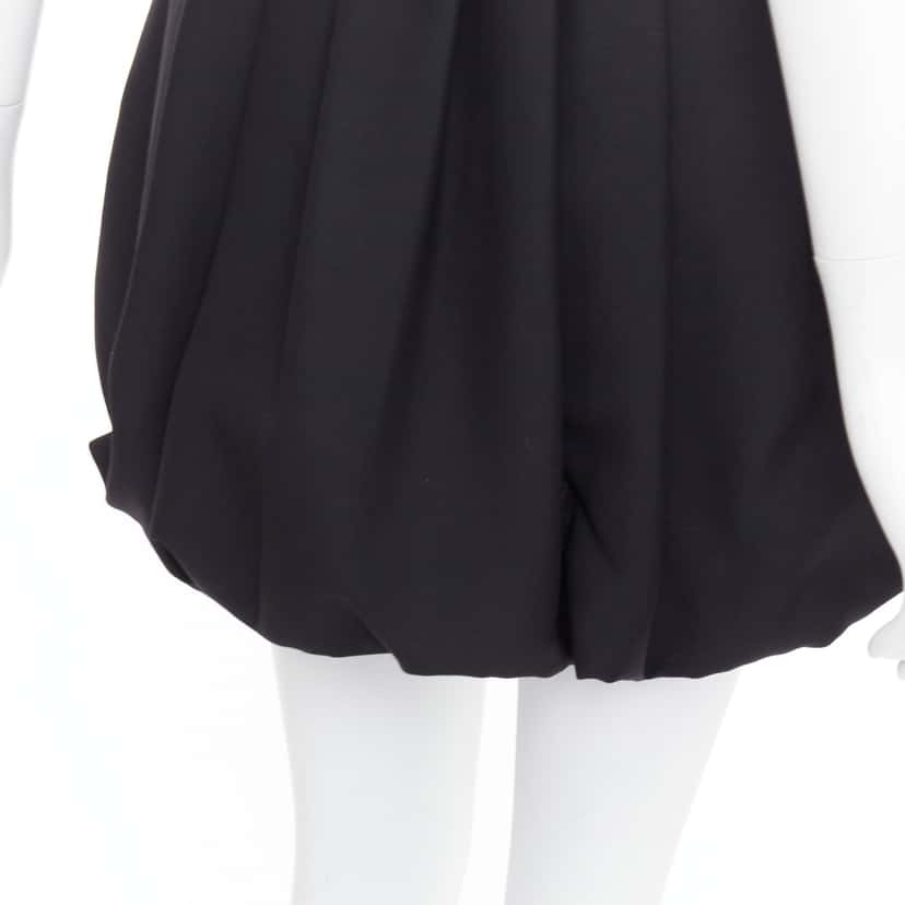 Valentino Bubble Crepe Skirt Black Wool Very good condition - Back View