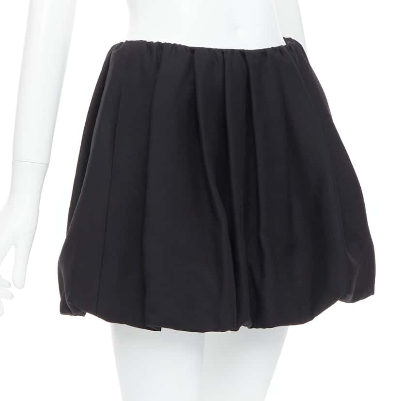 Valentino Bubble Crepe Skirt Black Wool Very good condition - Inside View