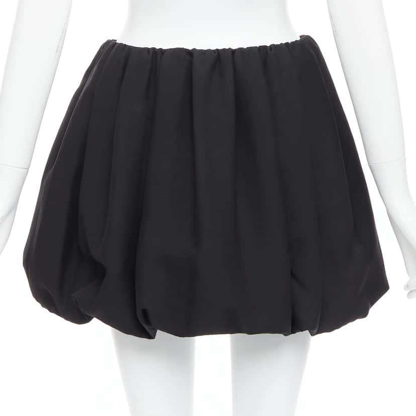 Valentino Bubble Crepe Skirt Black Wool Very good condition - Box View