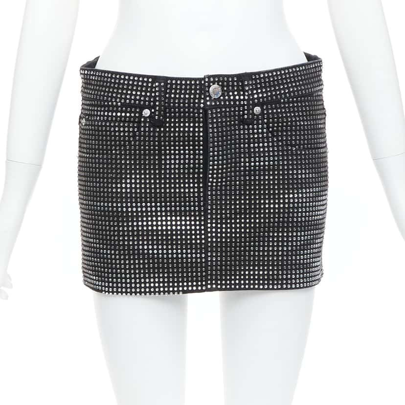 Alexander Wang Crystal Mini Skirt Black Cotton Very good condition - Front View