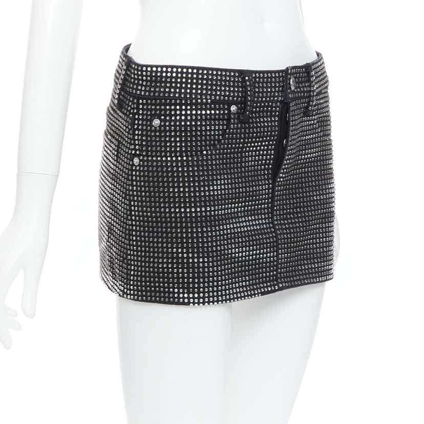 Alexander Wang Crystal Mini Skirt Black Cotton Very good condition - Inside View