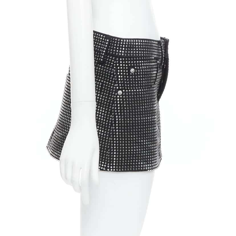 Alexander Wang Crystal Mini Skirt Black Cotton Very good condition - Model View
