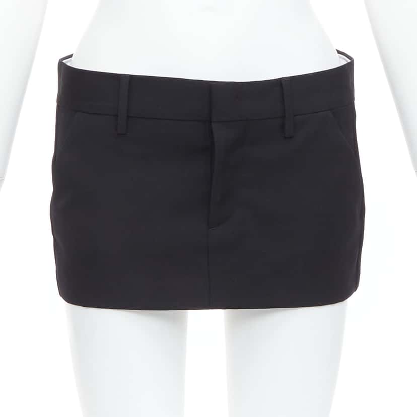 Dsquared2 Micro Wool Skirt Black Wool Very good condition - Front View