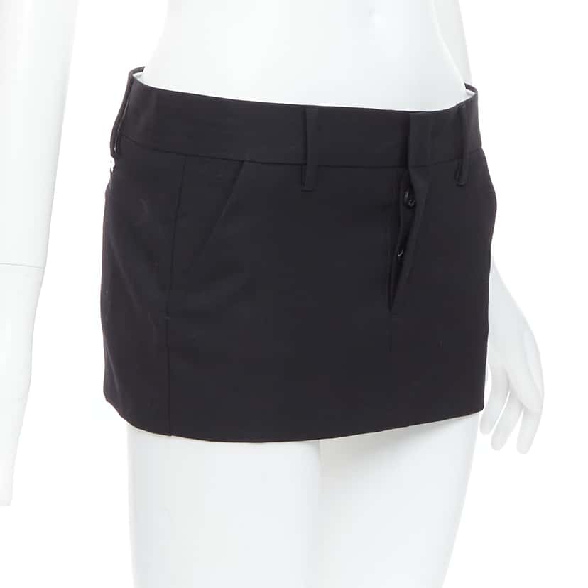 Dsquared2 Micro Wool Skirt Black Wool Very good condition - Inside View