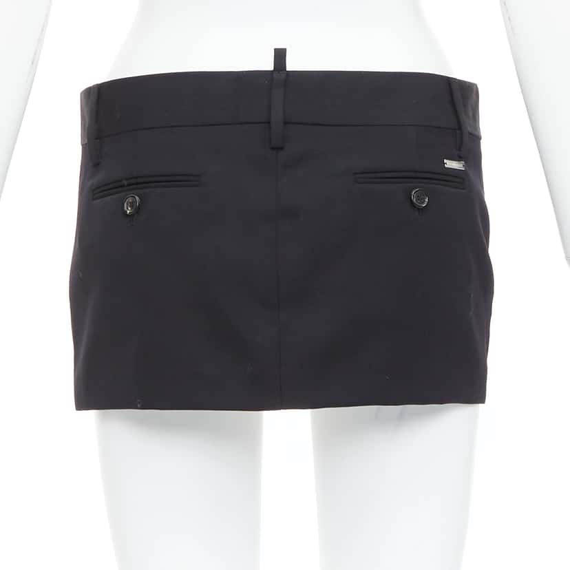 Dsquared2 Micro Wool Skirt Black Wool Very good condition - Box View