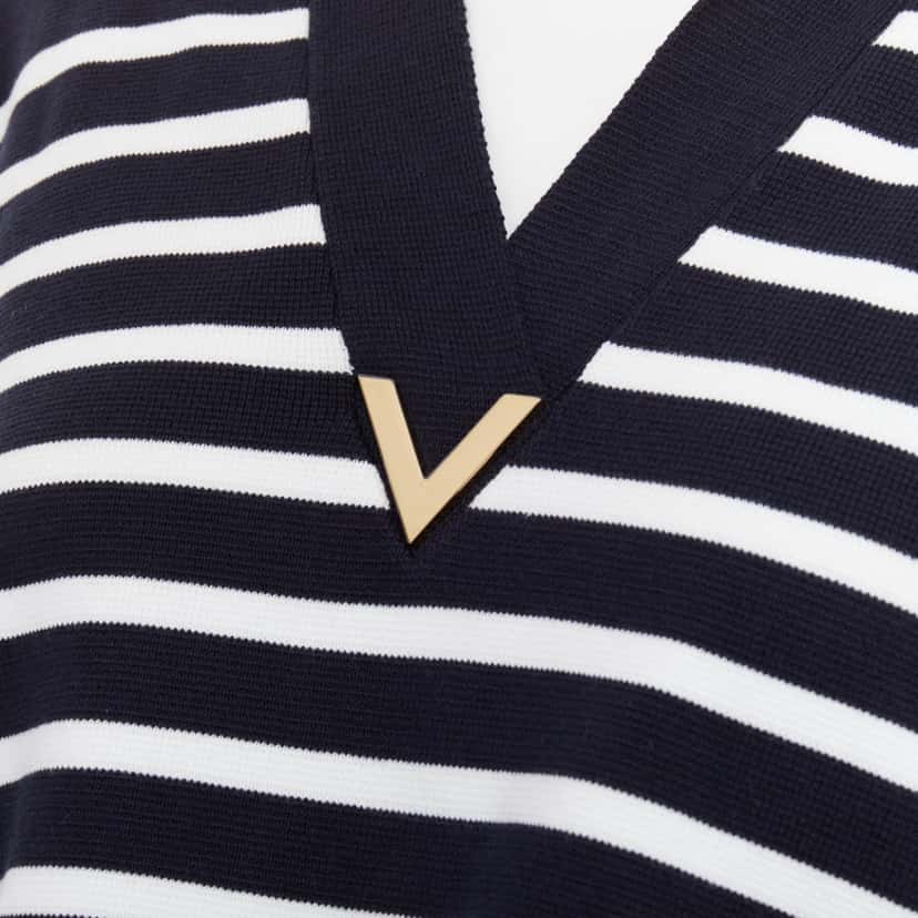 Valentino Feather Polo Top Black Cotton Very good condition - Back View