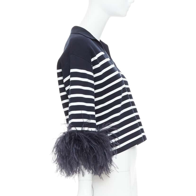 Valentino Feather Polo Top Black Cotton Very good condition - Model View