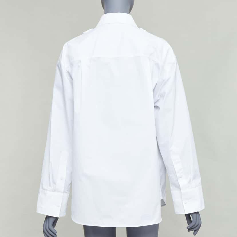 Valentino Floral Bib Shirt White Cotton Very good condition - Box View