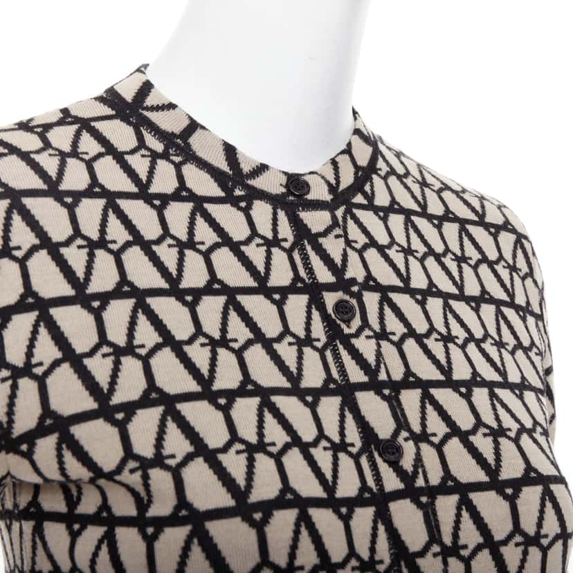 Valentino Iconographe Cardigan Beige Wool Very good condition - Back View