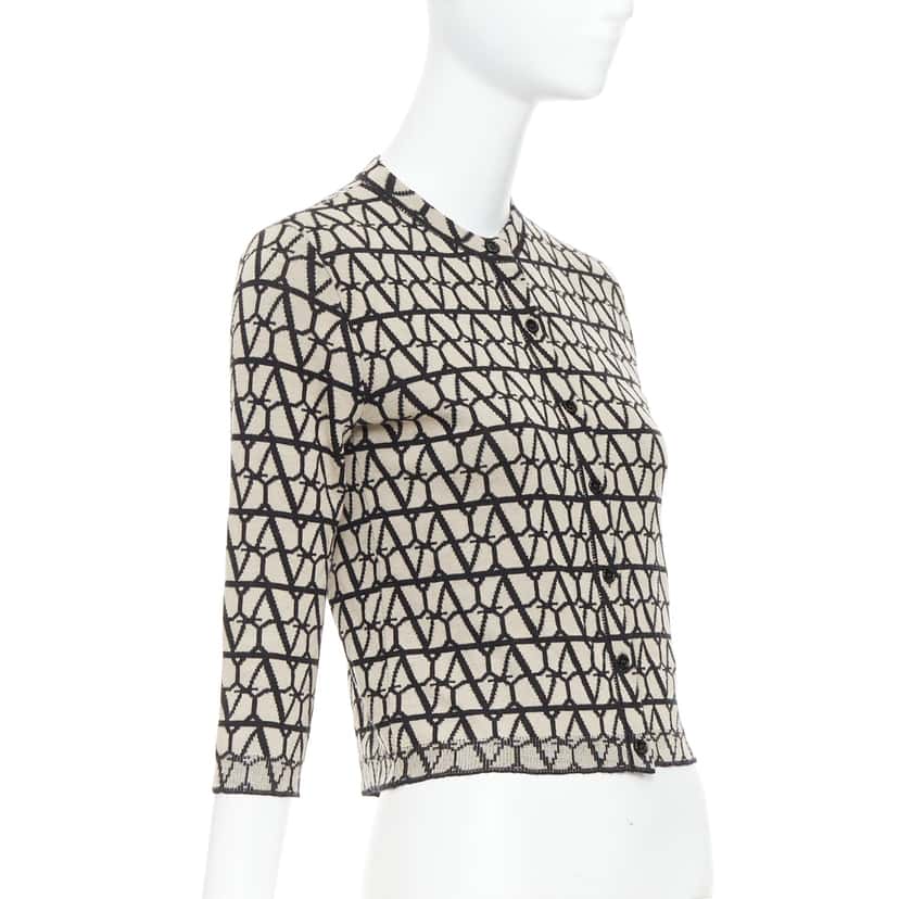 Valentino Iconographe Cardigan Beige Wool Very good condition - Model View