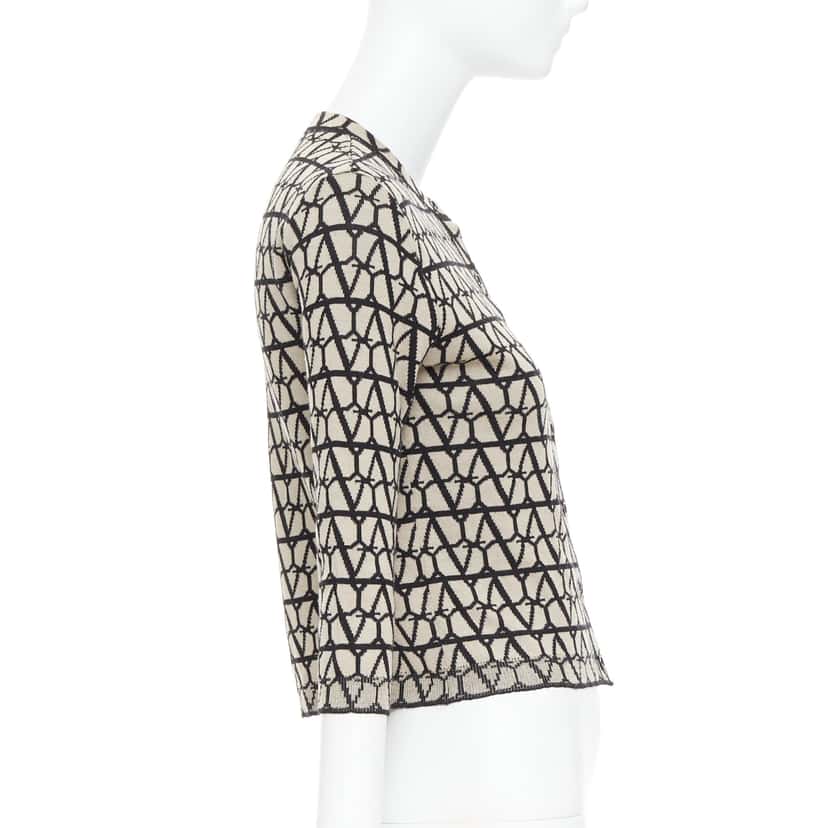 Valentino Iconographe Cardigan Beige Wool Very good condition - Box View