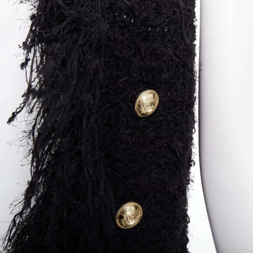 Balmain Fringe Drape Vest Gold Viscose Very good condition - Back View