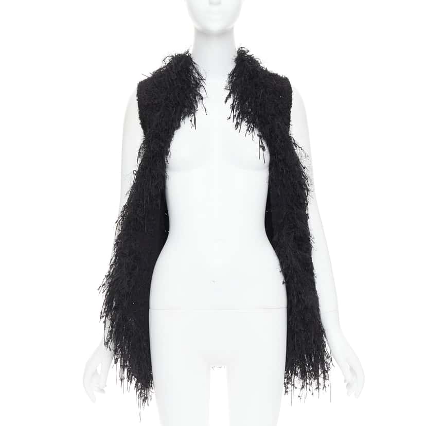 Balmain Fringe Drape Vest Gold Viscose Very good condition - Inside View