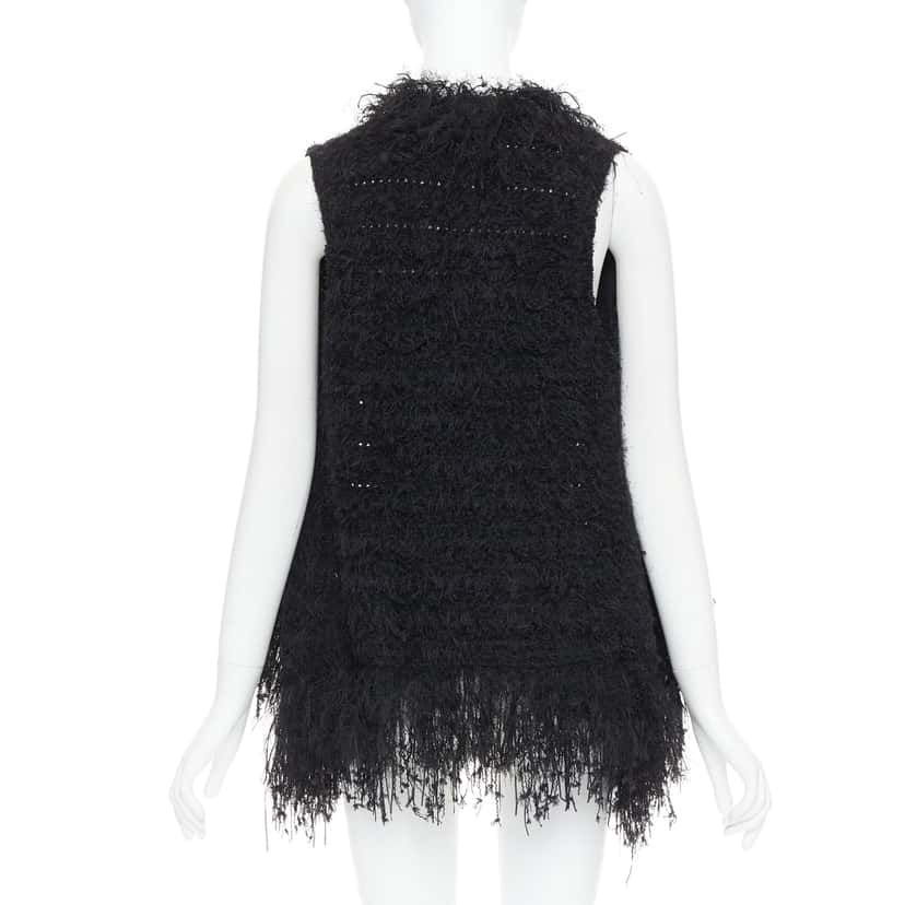 Balmain Fringe Drape Vest Gold Viscose Very good condition - Box View
