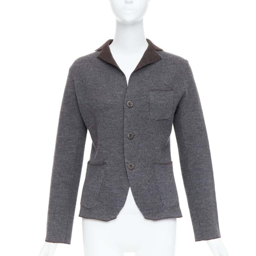 45RPM Double Faced Blazer Grey Wool Very good condition - Front View