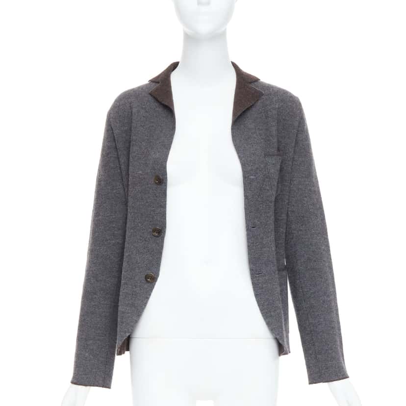 45RPM Double Faced Blazer Grey Wool Very good condition - Inside View