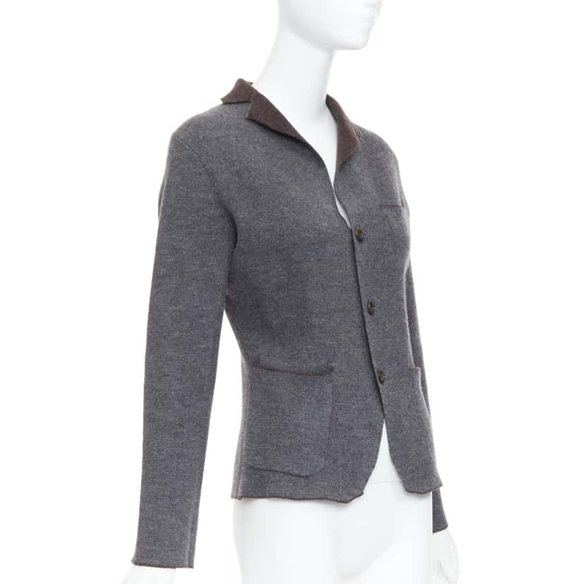 45RPM Double Faced Blazer Grey Wool Very good condition - Model View