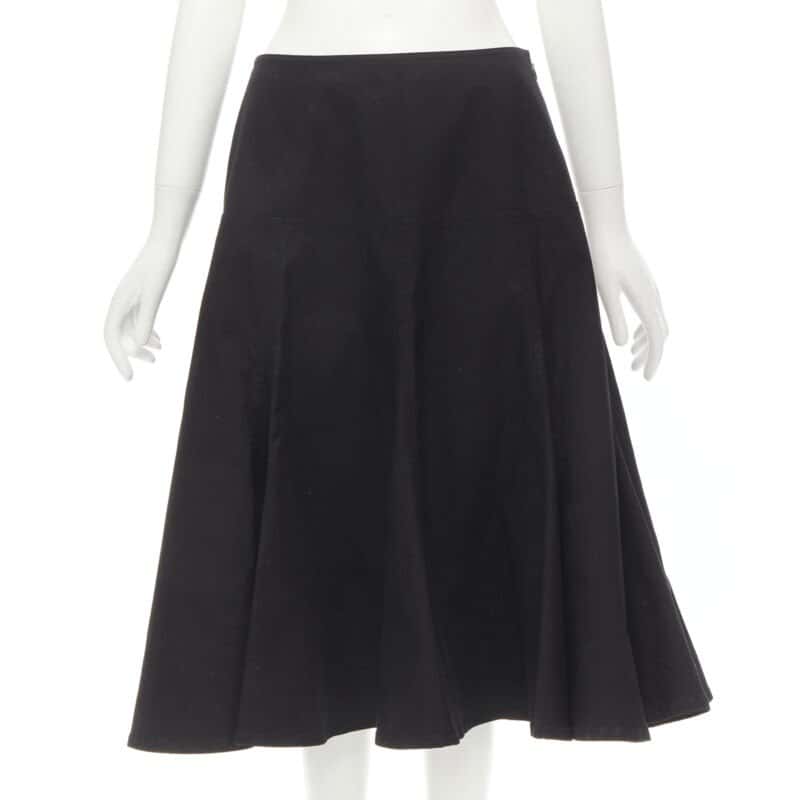 Yohji Yamamoto Flared Cotton Skirt Black Cotton Never worn - Front View