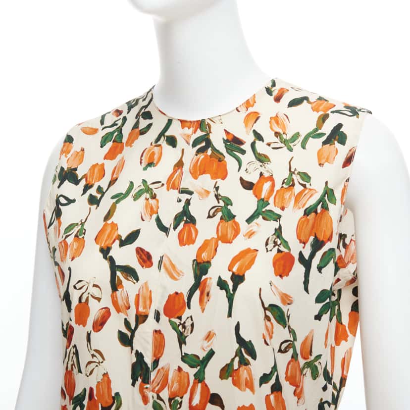 Marni Tulip Summer Dress Orange Cotton Never worn - Back View