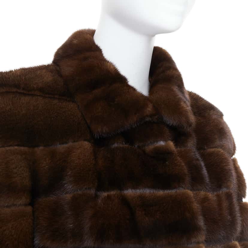 Unsigned Brown Rare Fur Jacket Brown Fur Very good condition - Back View