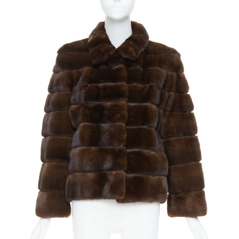 Unsigned Brown Rare Fur Jacket Brown Fur Very good condition - Inside View