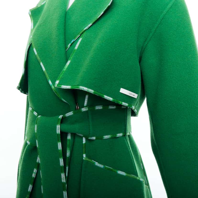 Sportmax Handmade Green Wool Coat Green Wool Very good condition - Back View