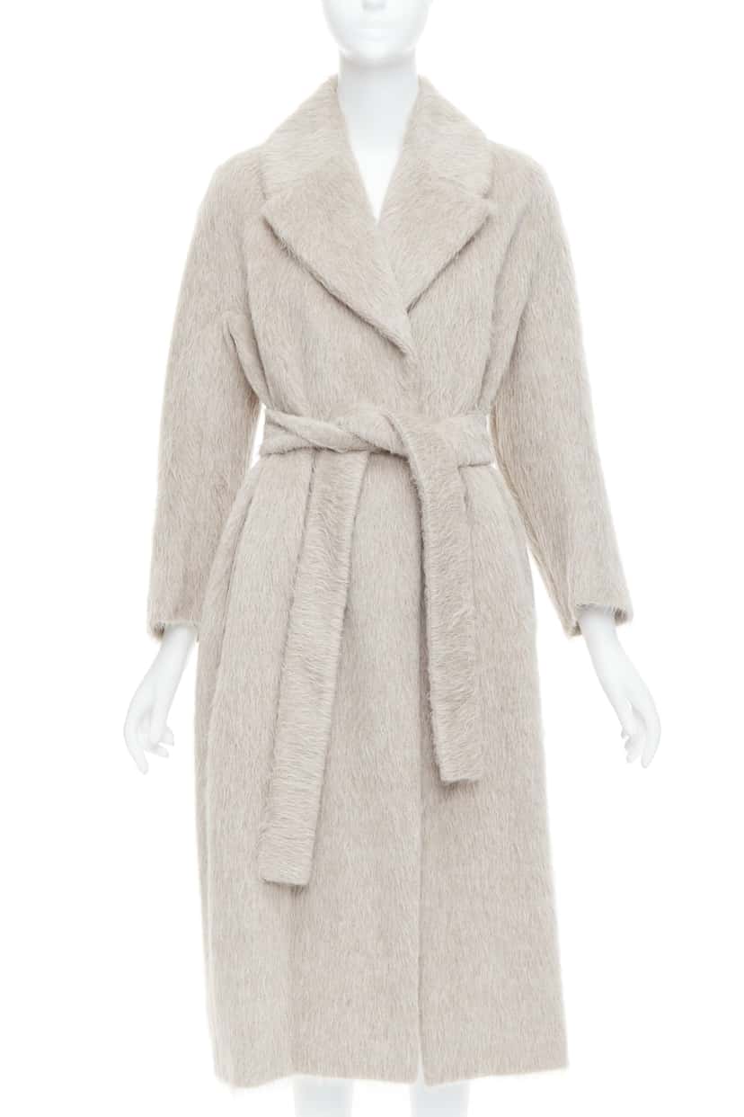 Max Mara Grey Alpaca Wool Coat Grey Never worn - Front View