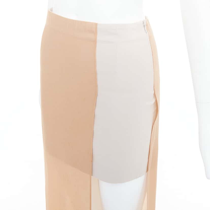 Maison Martin Margiela Sheer Asymmetric Skirt Beige Good condition - Back View