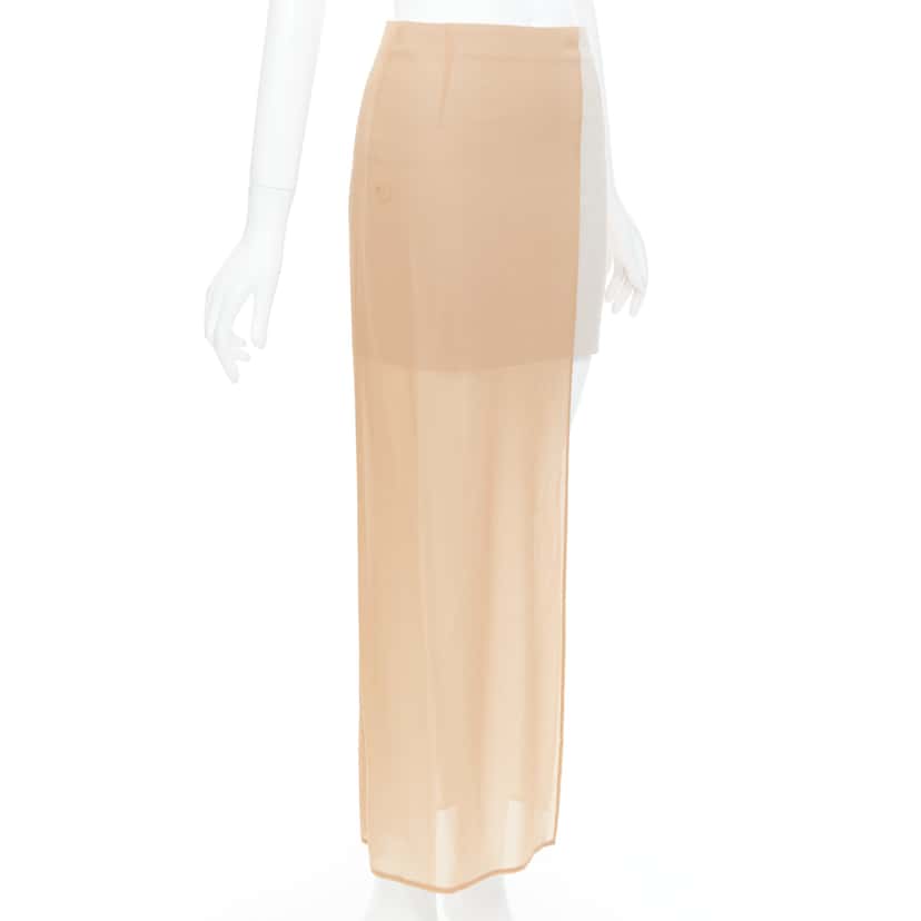 Maison Martin Margiela Sheer Asymmetric Skirt Beige Good condition - Inside View