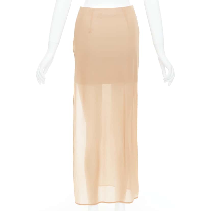Maison Martin Margiela Sheer Asymmetric Skirt Beige Good condition - Box View