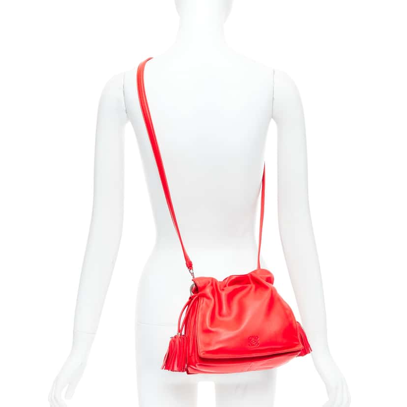 Loewe Aztec Foldover Bag Red Leather Good condition - Back View