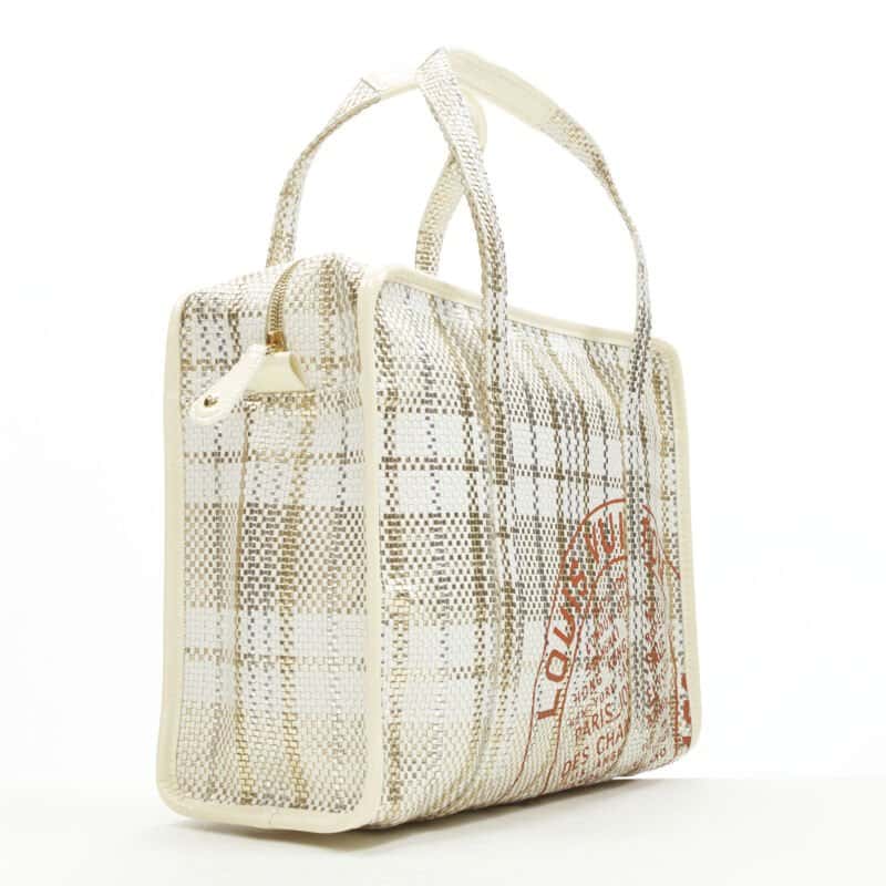 Louis Vuitton Metallic Shopper Tote White Leather Very good condition - Inside View