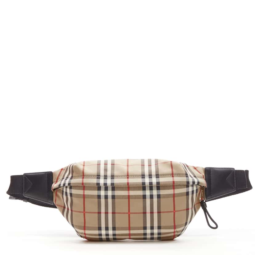Burberry Checkered Bum Bag Brown Never worn - Front View