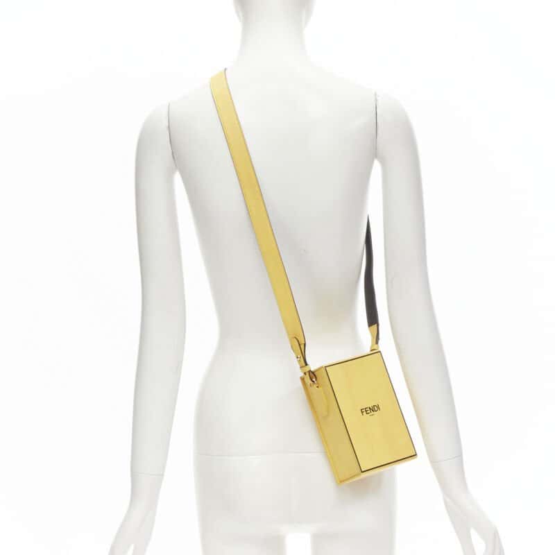 Fendi Vertical Box Bag Yellow Leather Never worn - Back View