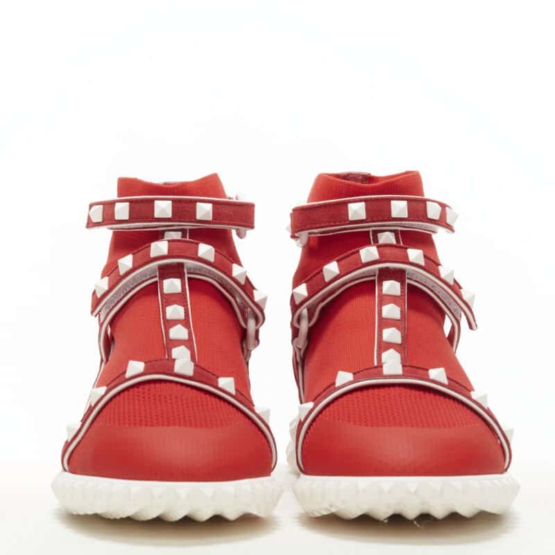 Valentino Garavani Rockstud Knit Sneaker Red Very good condition - Inside View