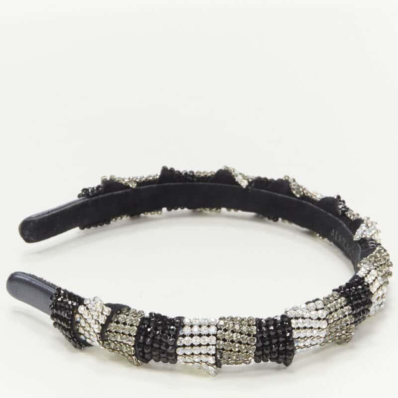 متعددة Crystal Black Headband Black Suede Never worn - Inside View