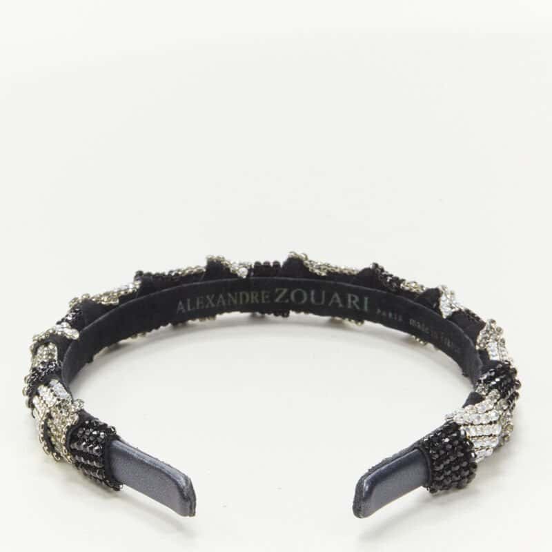 متعددة Crystal Black Headband Black Suede Never worn - Model View