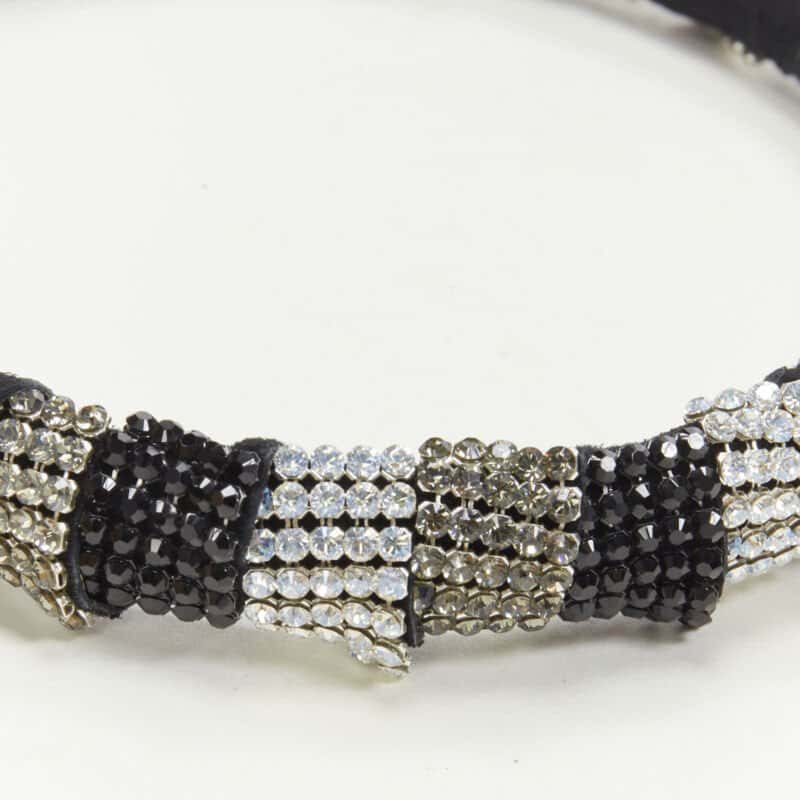 متعددة Crystal Black Headband Black Suede Never worn - Box View