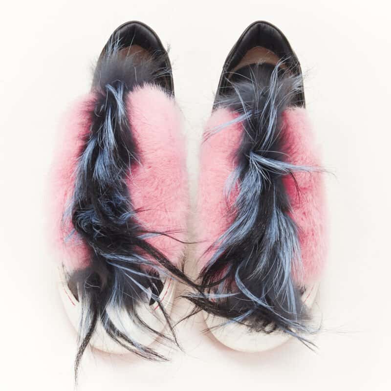 Fendi Pink Mohawk Sneakers MultiColor Leather Very good condition - Back View