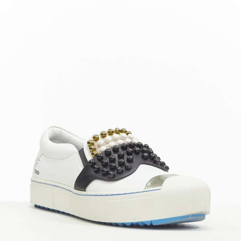 Fendi Karlito Skate Sneakers White Leather Very good condition - Inside View