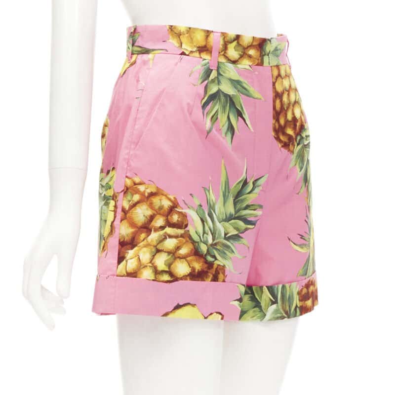 Dolce & Gabbana Pineapple Print Shorts Pink Cotton Very good condition - Inside View