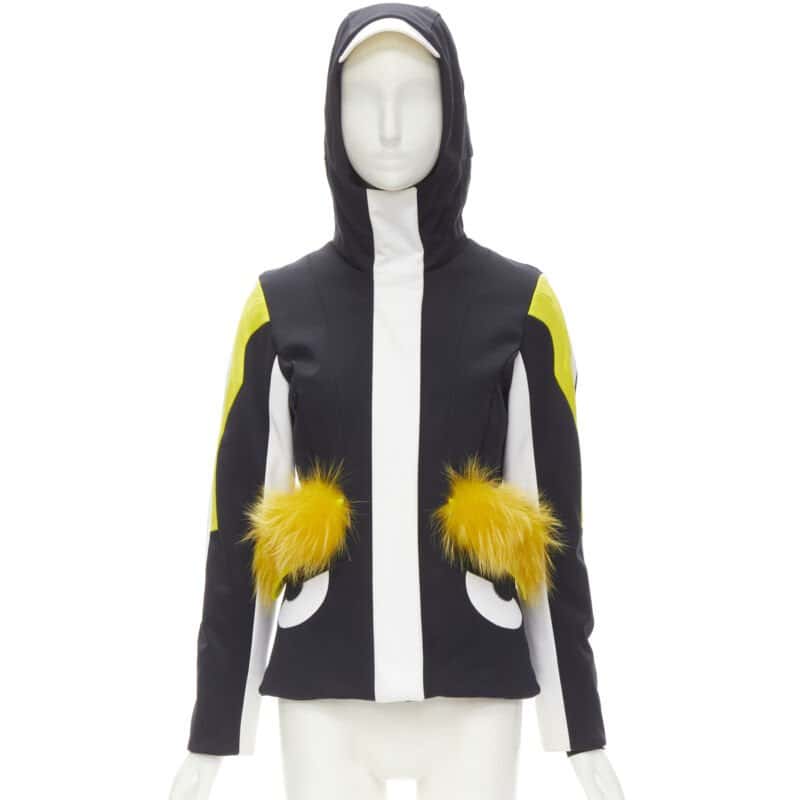 Fendi Black Yellow Ski Jacket Black Never worn, with tag - Front View