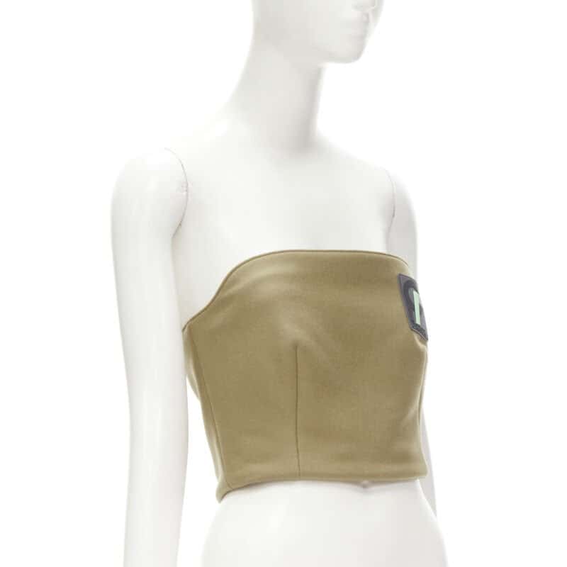 Prada Rubber Badge Bustier Brown Wool Never worn - Inside View