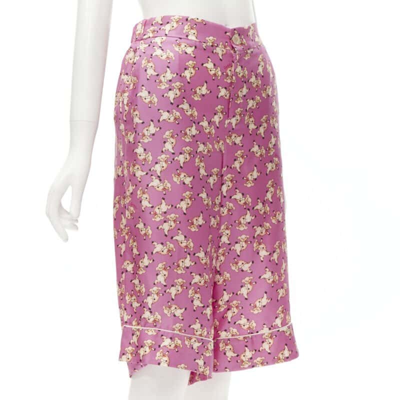 Gucci Piggy Pajama Shorts Pink Silk Never worn, with tag - Inside View