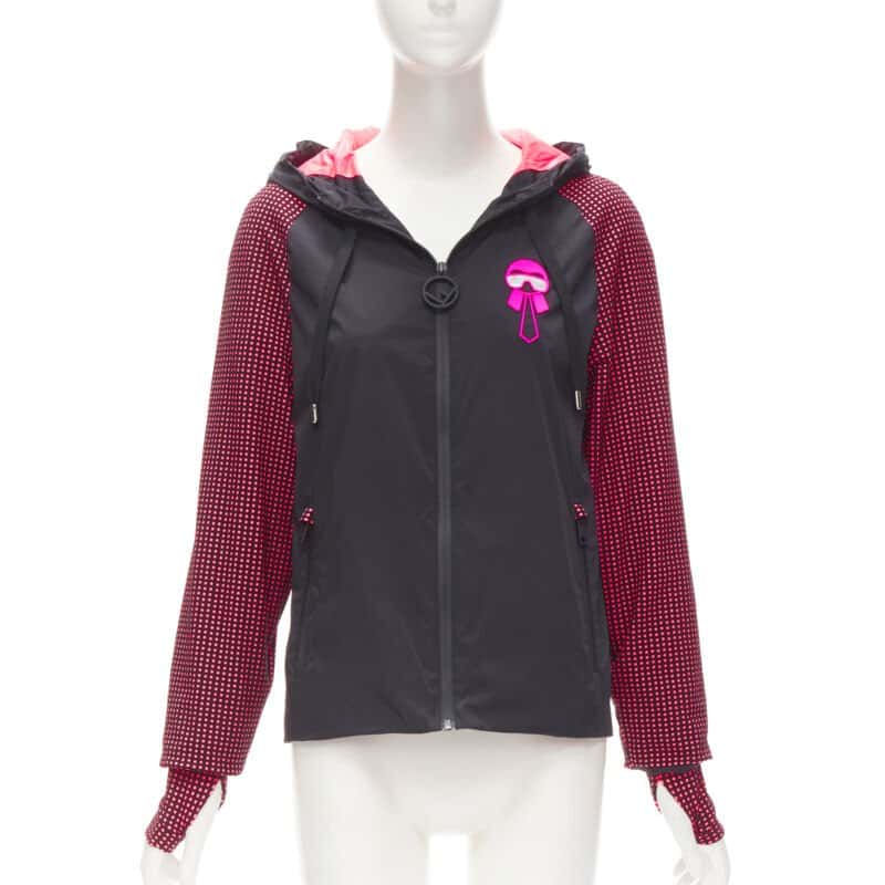 Fendi Black Pink Nylon Jacket Black Very good condition - Front View