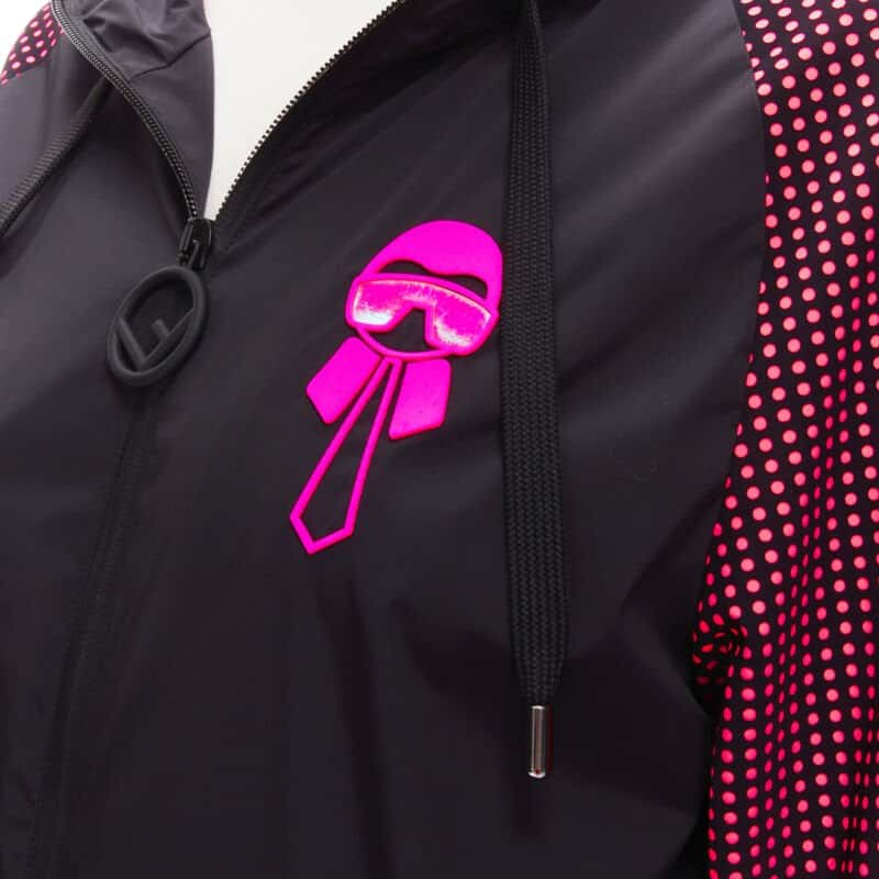 Fendi Black Pink Nylon Jacket Black Very good condition - Back View